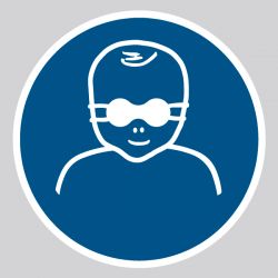 Autocollant Panneau Protection opaque des yeux obligatoire pour les enfants en bas âge - ISO7010 - M025