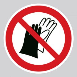 Autocollant Panneau port de gants interdit - ISO7010 - P028