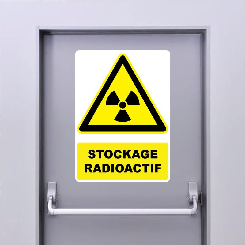 Sticker Panneau Danger Stockage Radioactif