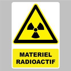 Autocollant Panneau Danger Matériel Radioactif