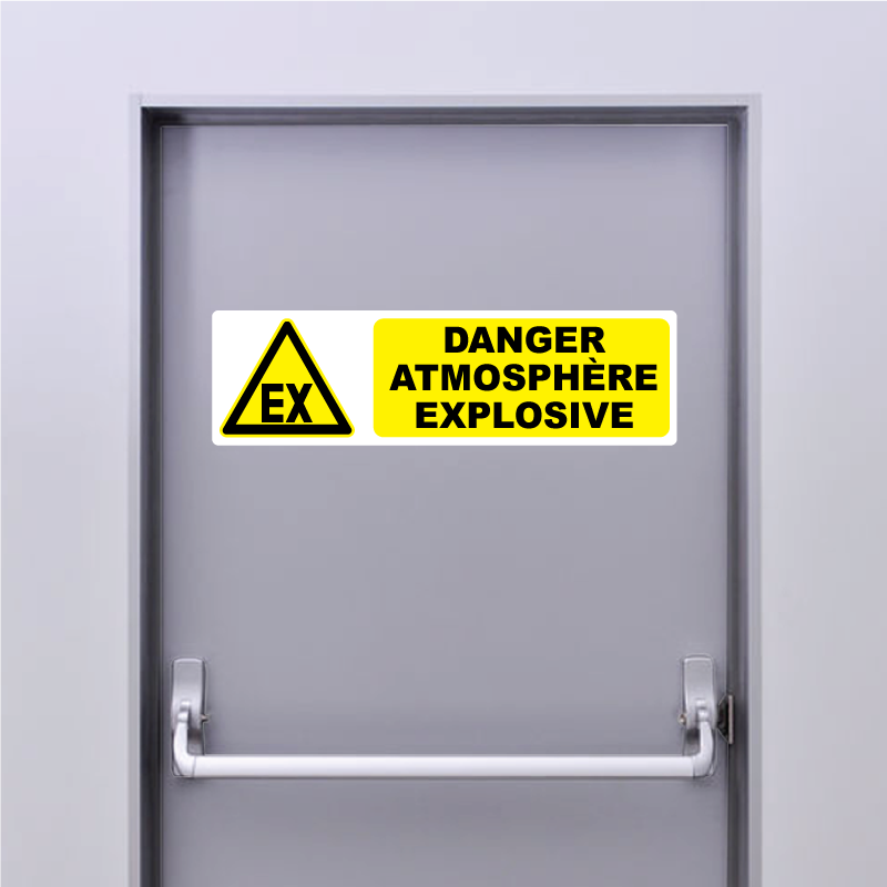 Sticker Panneau Danger Atmosphere explosive