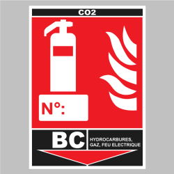 Sticker Extincteur Classe BC - CO2