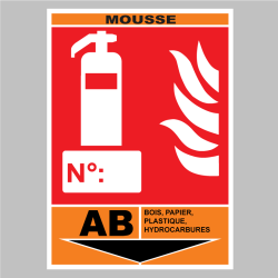 Sticker Extincteur Classe AB - Mousse